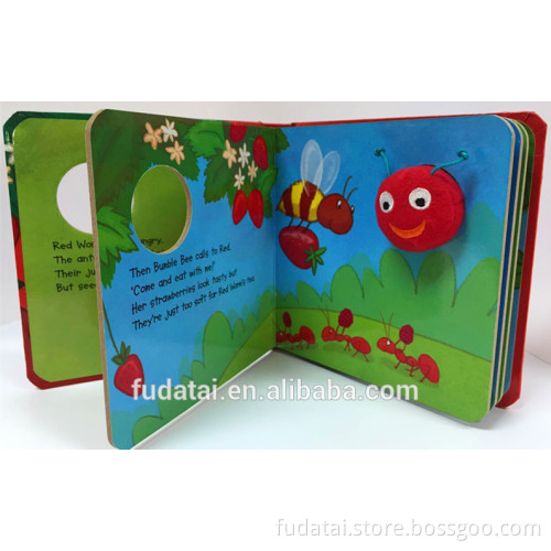 FDT customized kids interesting story board book with cute toy